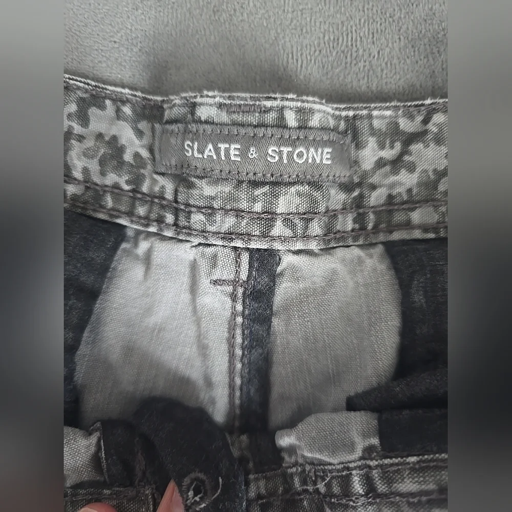 Slate & Stone Shorts Mens 34 Light & Dark Grays Chino Denim Botanical Men's